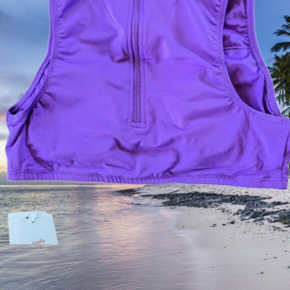Andie Swim The Venice High Neck Top Violet Purple Size Medium - Picture 4 of 10